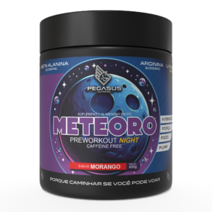 Meteoro Preworkout Night – Pré-Treino Sem Cafeína Pegasus Nutrition 450g (Morango)