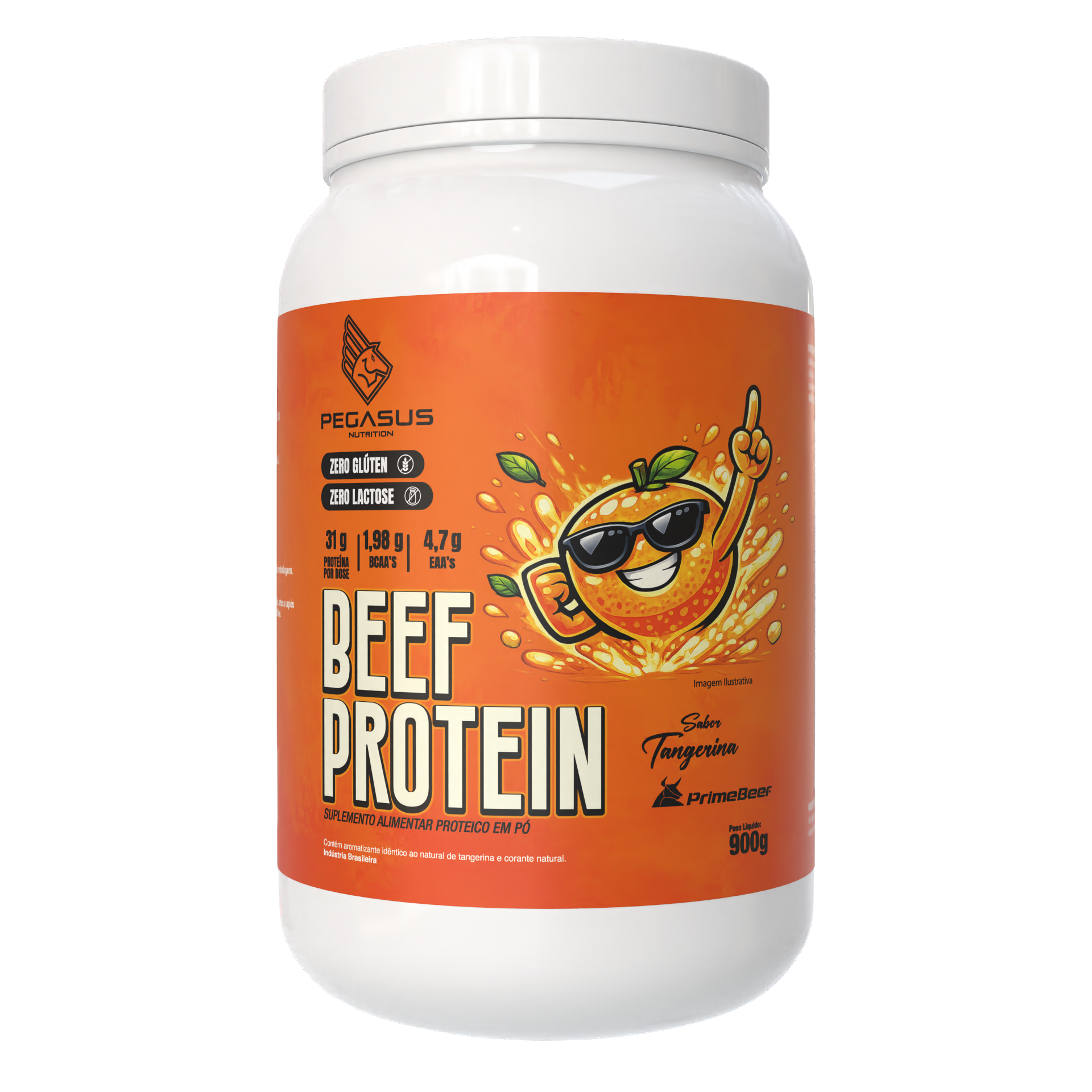 Beef Protein – Proteína de Carne Hidrolisada Pegasus Nutrition 900g - TANGERINA