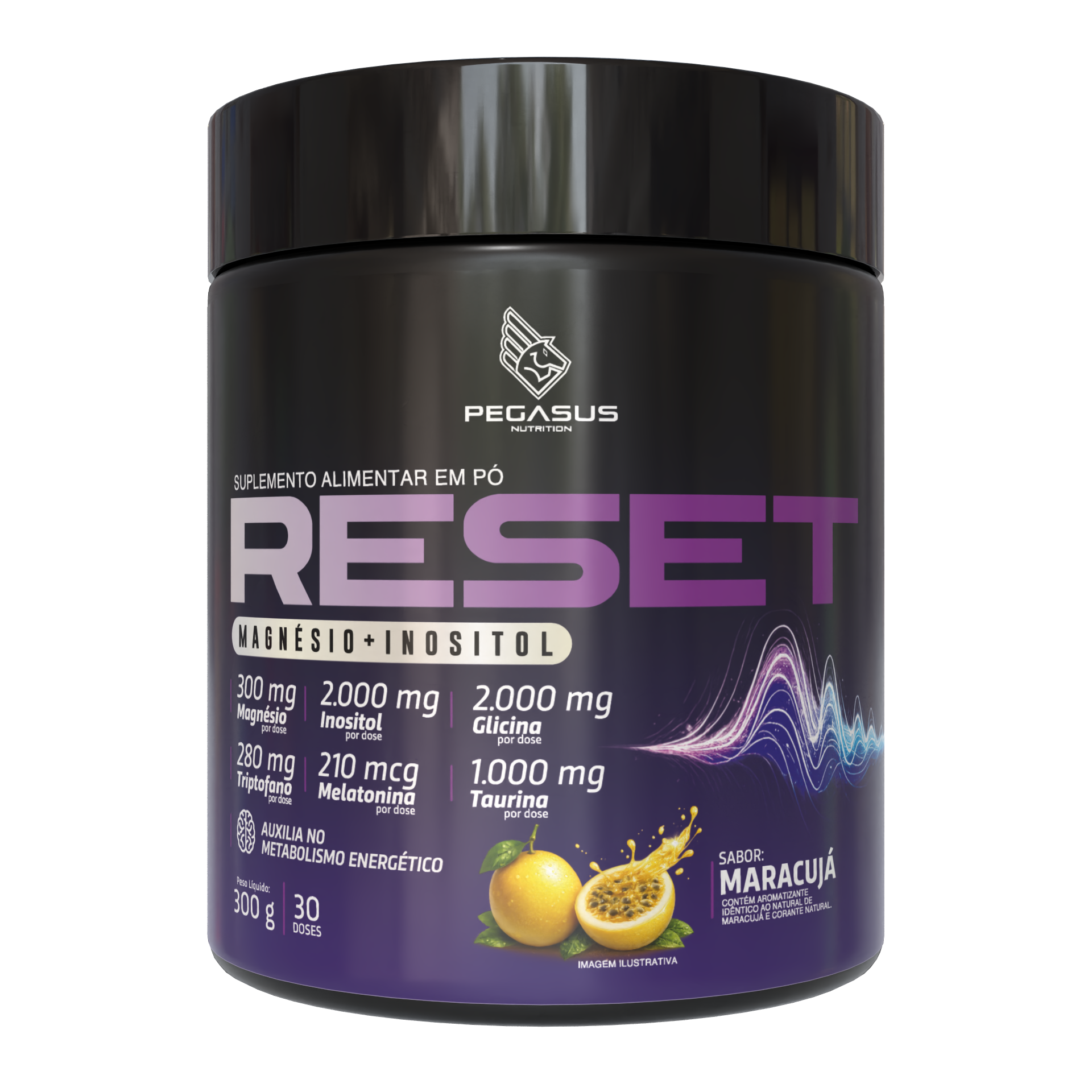 RESET - Magnésio + Inositol 300g Sabor Maracujá | Pegasus Nutrition